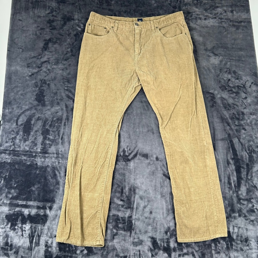 Gap Corduroy Pants Mens 38x32 Tan Khaki Straight Leg Casual Trousers